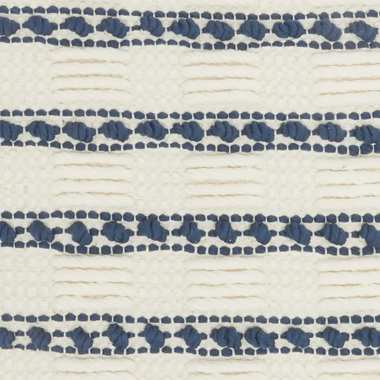 18" Navy Cotton Blend Throw Pillow