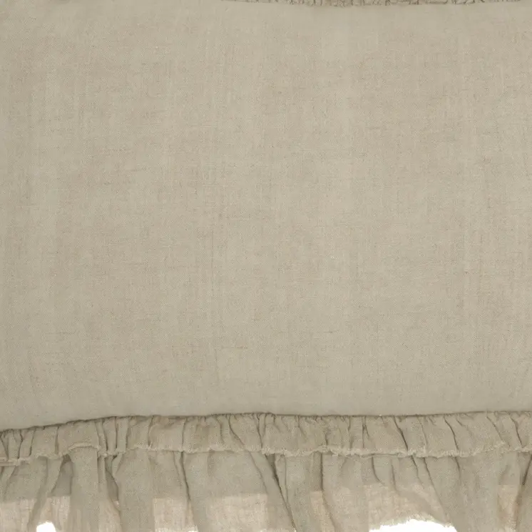 16" Beige Linen Throw Pillow