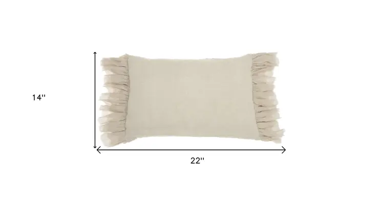 14" X 22" Steel Blue Pillow With Tassels Edges