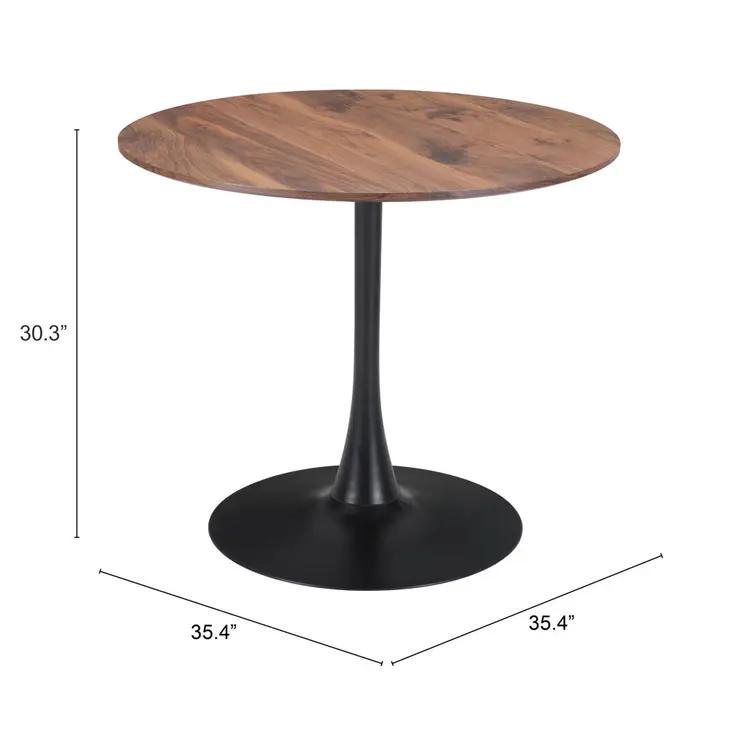35" Steel Pedestal Base Dining Table