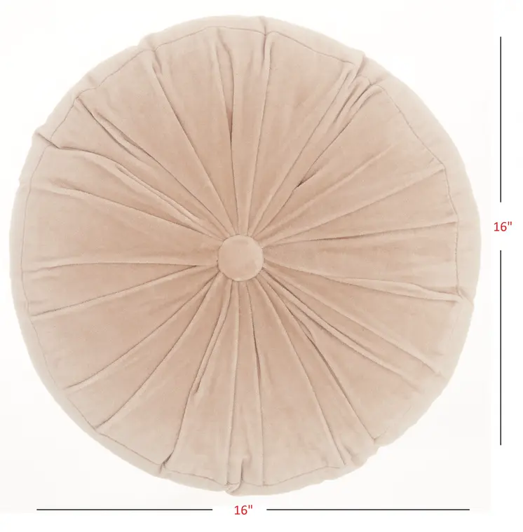 16" X 16" Light Pink Round Velvet