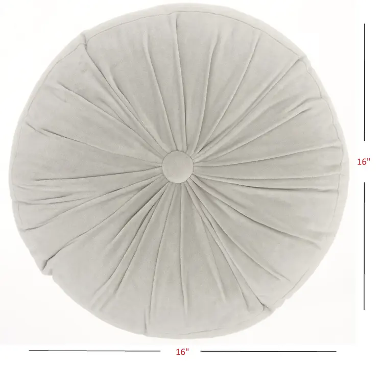 16" X 16" Light Gray Round Velvet