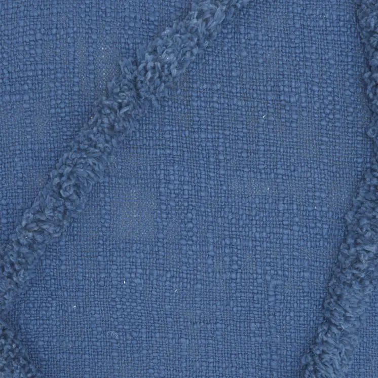 18" Boho Chic Blue Textured Lines Throw Pillow