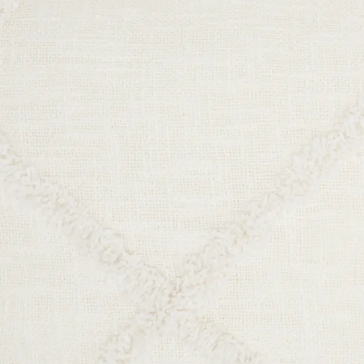 White Abstract  Shaggy Detail Lumbar Pillow