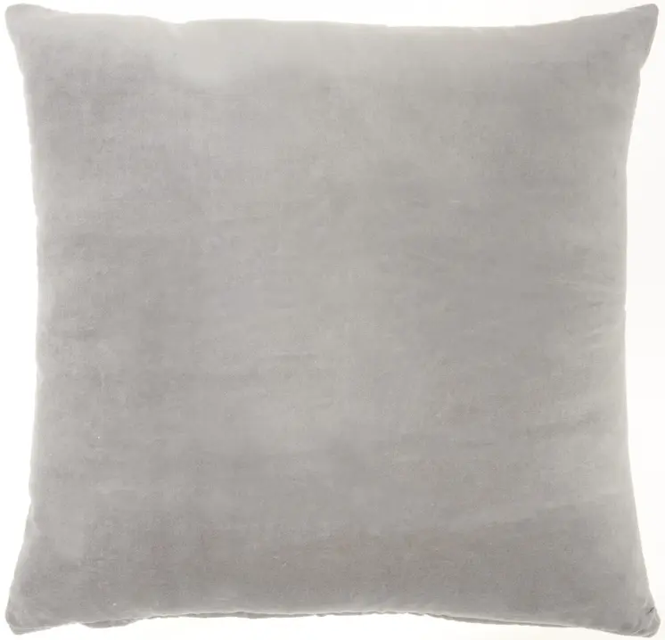 20" Gray Cotton Throw Pillow