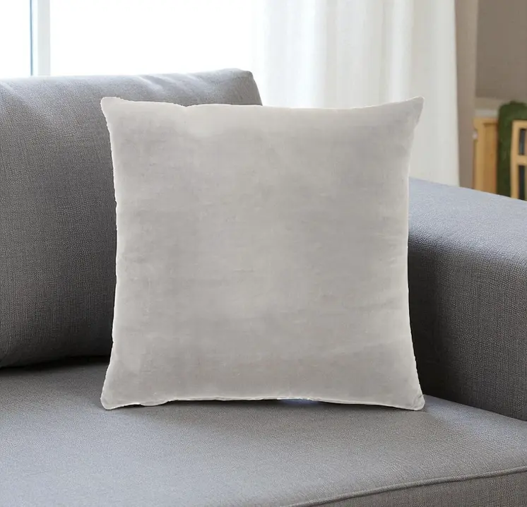 20" Gray Cotton Throw Pillow