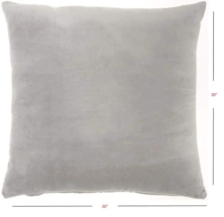 20" Gray Cotton Throw Pillow