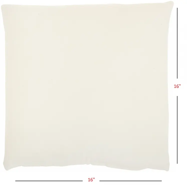 16" Ivory Cotton Throw Pillow