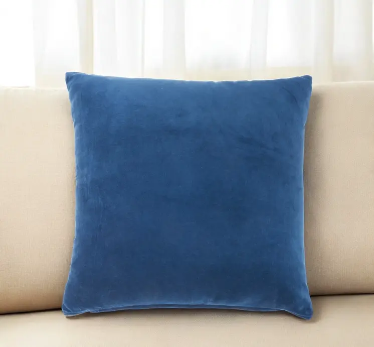 20" Navy Blue Velvet Throw Pillow