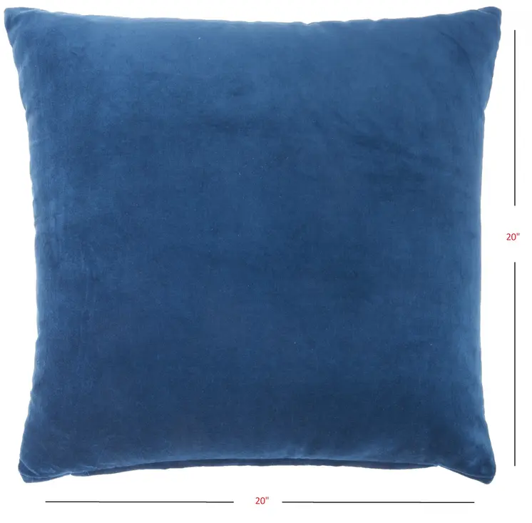 20" Navy Blue Velvet Throw Pillow