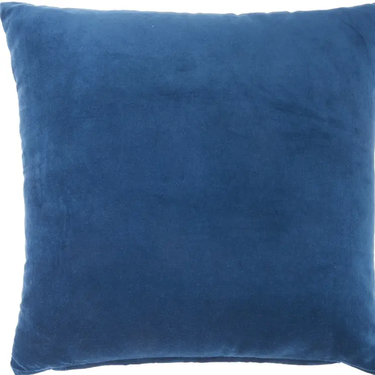 20" Navy Blue Velvet Throw Pillow