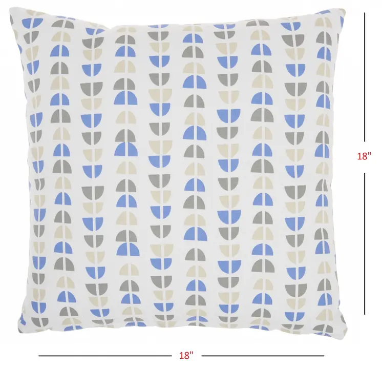 Blue And Taupe Geo Lines Throw Pillow