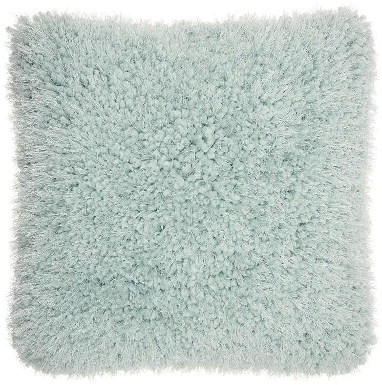 20" Celadon Shag Throw Pillow with Texture