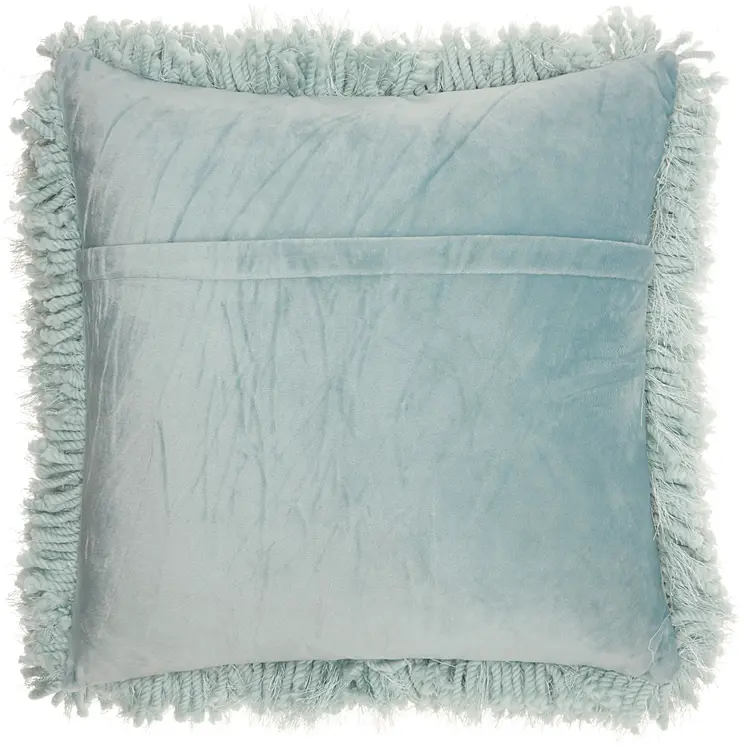 20" Celadon Shag Throw Pillow with Texture