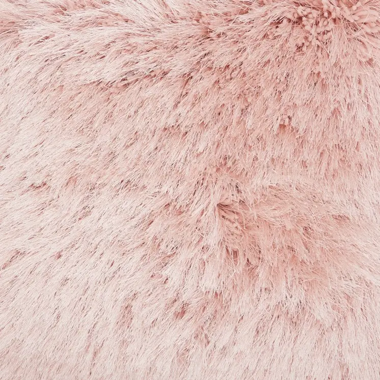 Fluffy Rose Pink Shag Accent Throw Pillow