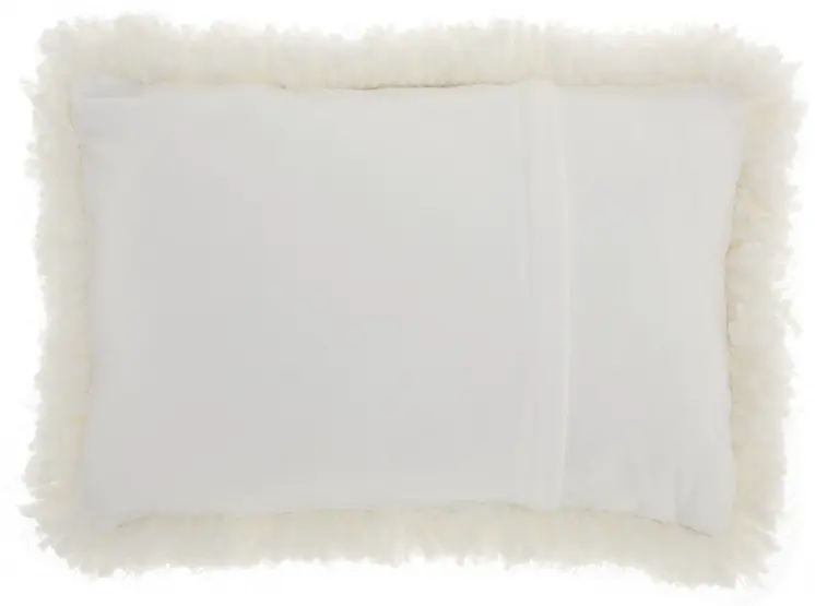 14" X 20" White Fabric Throw Pillow