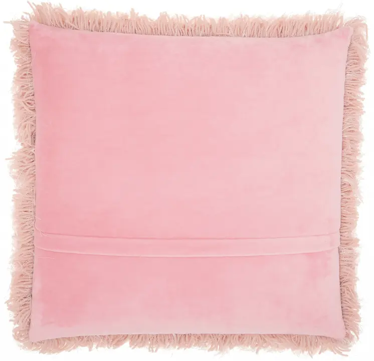 20" Plush Rose Shag Accent Throw Pillow