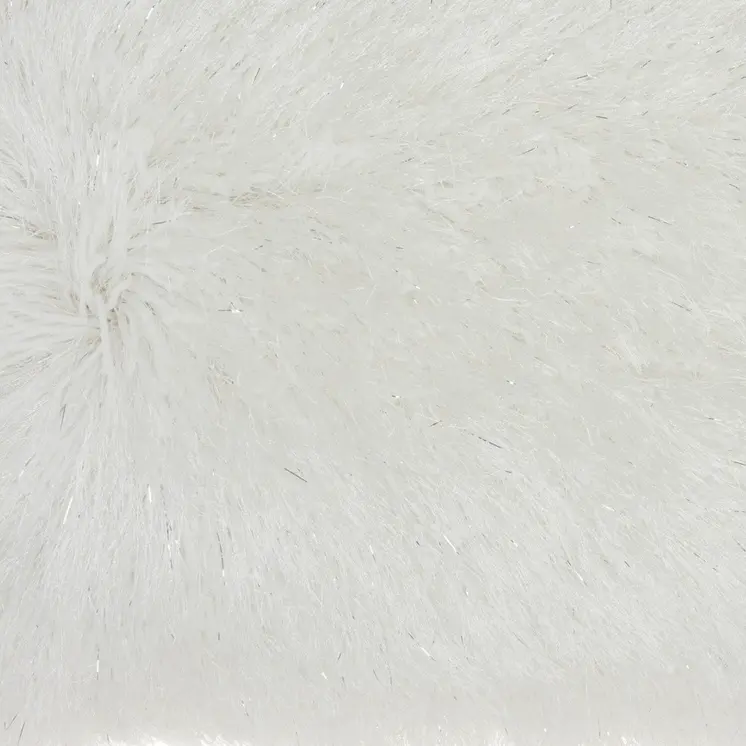 14" X 20" White Super Shaggy Throw Pillow