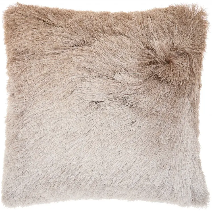 20" Beige Throw Pillow