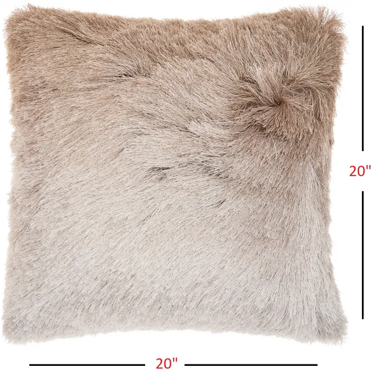 20" Beige Throw Pillow