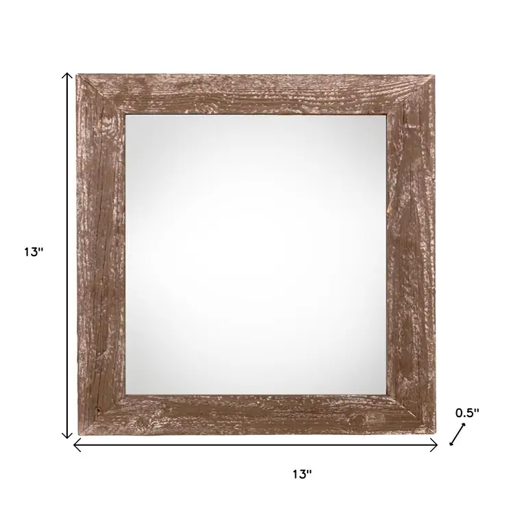 10" x 10" Brown Solid Wood Hanging Picture Frame