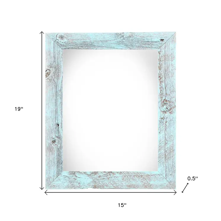 12" x 16" Light Blue Distressed Solid Wood Hanging Picture Frame
