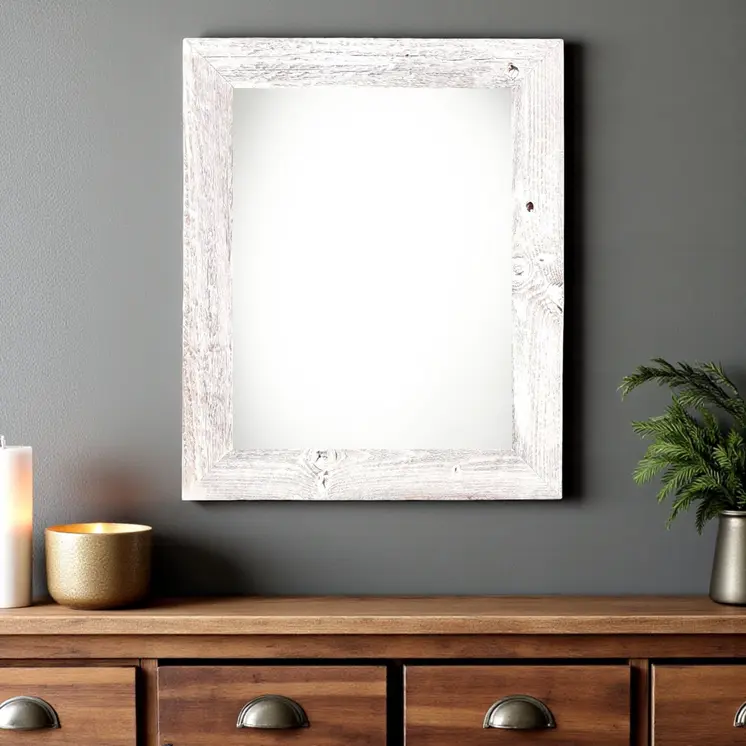 20" x 28" White Solid Wood Hanging Picture Frame