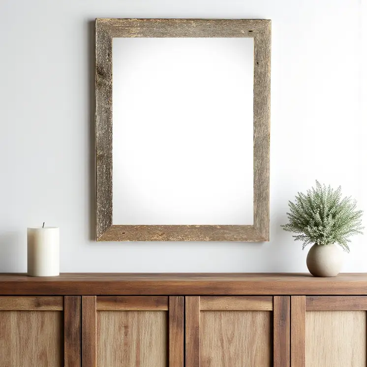 22" x 24" Gray Solid Wood Hanging Picture Frame