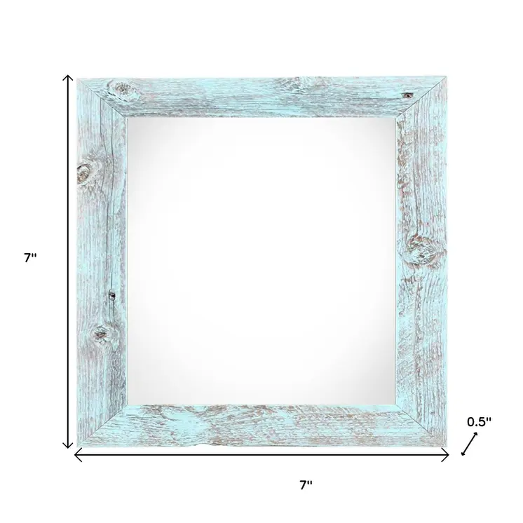 4" x 4" Blue Solid Wood Tabletop Picture Frame