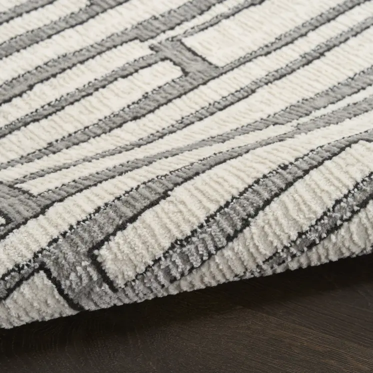 Navy And White Stitched Square Pattern Cotton Throw Blanket