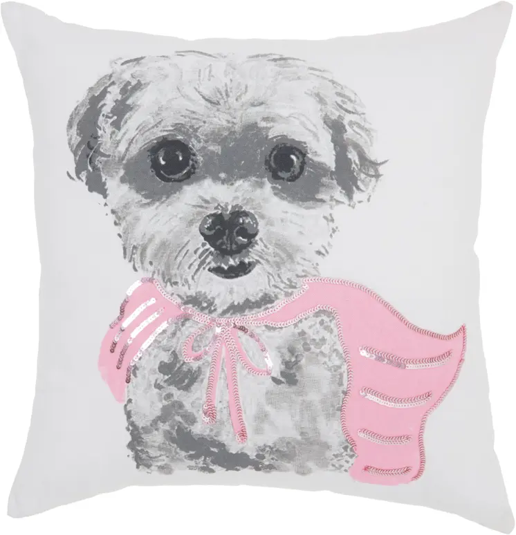 18" Pink and White Cotton Throw Pillow