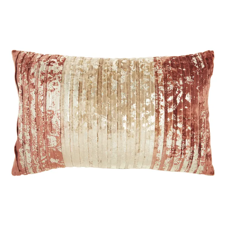 12" X 20" Pink Cotton Throw Pillow