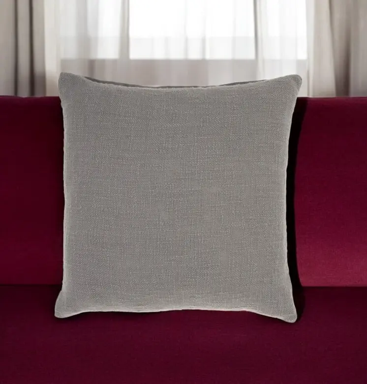 18" Gray Cotton Throw Pillow
