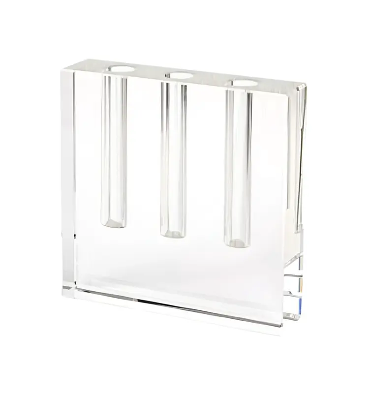 7" Clear Crystal Clear Square Table Vase