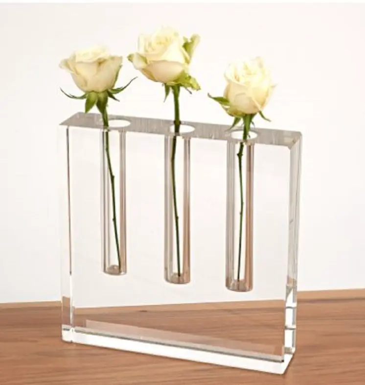7" Clear Crystal Clear Square Table Vase