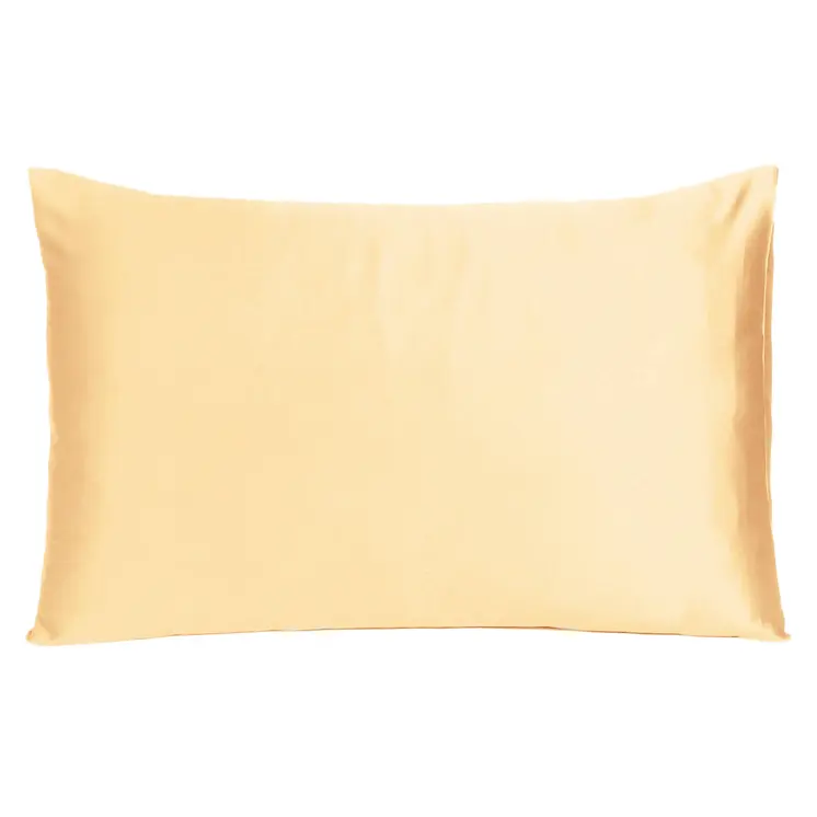 Pale Peach Dreamy Set Of 2 Silky Satin King Pillowcases
