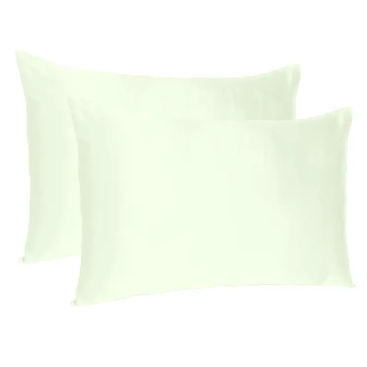 Ivory Dreamy Set Of 2 Silky Satin King Pillowcases