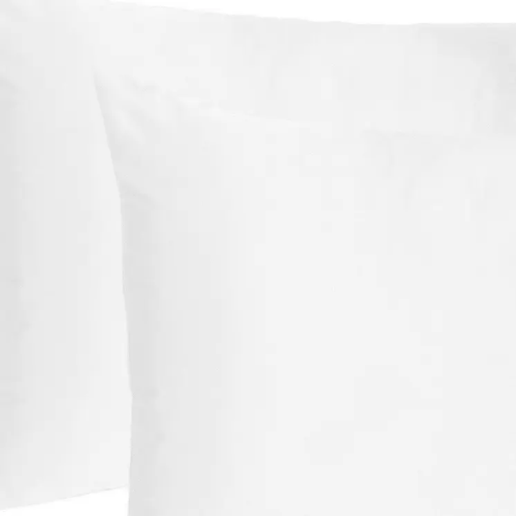Set Of Two White Silky Satin Standard Pillowcases