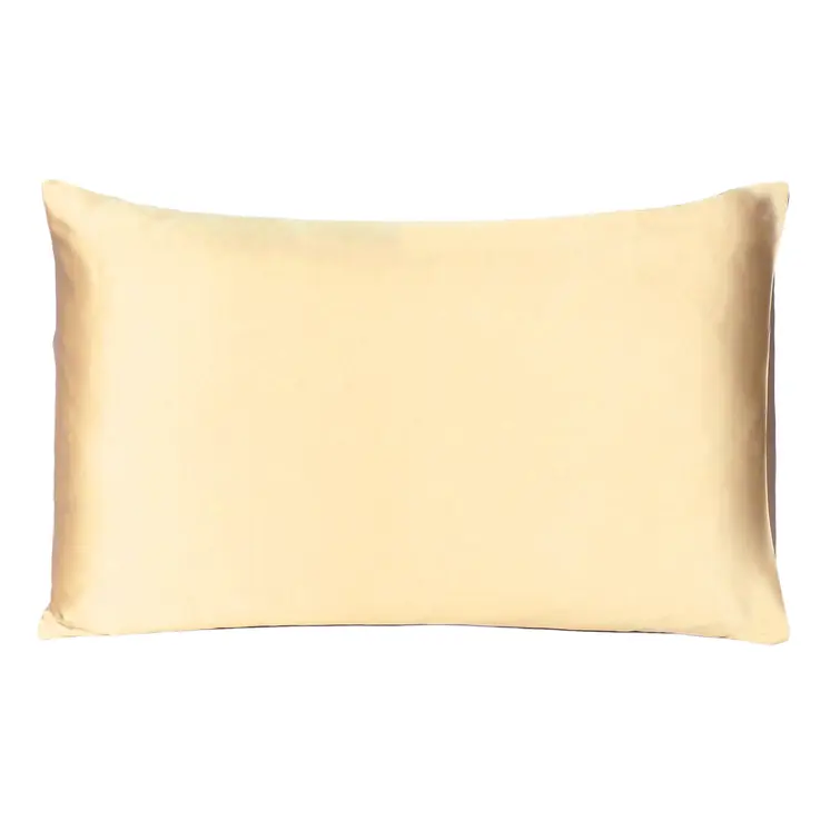 Pale Yellow Dreamy Set Of 2 Silky Satin Standard Pillowcases