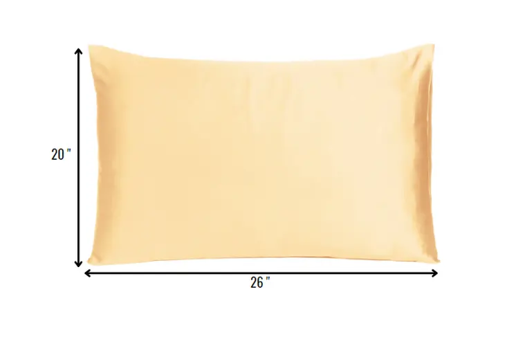Pale Peach Dreamy Set Of 2 Silky Satin Standard Pillowcases