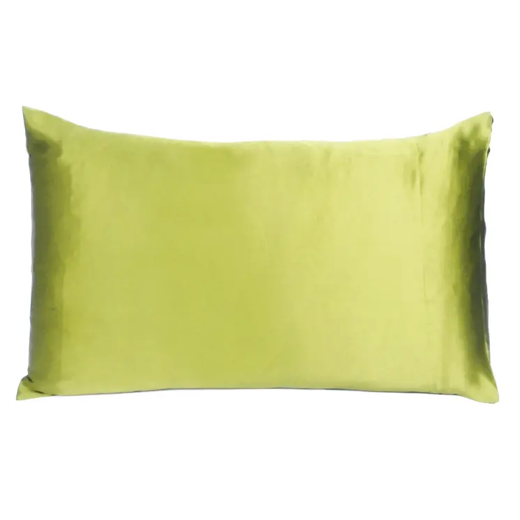 Set of Two Lemongrass Dreamy Silk Satin Queen Pillowcases