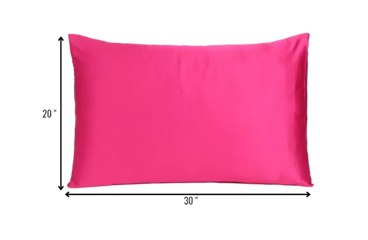 Fuchsia Dreamy Set Of 2 Silky Satin Queen Pillowcases