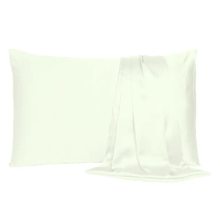 Ivory Dreamy Set Of 2 Silky Satin Queen Pillowcases