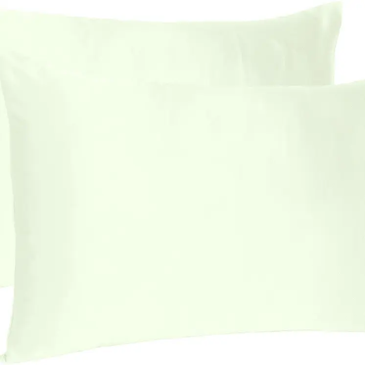 Ivory Dreamy Set Of 2 Silky Satin Queen Pillowcases