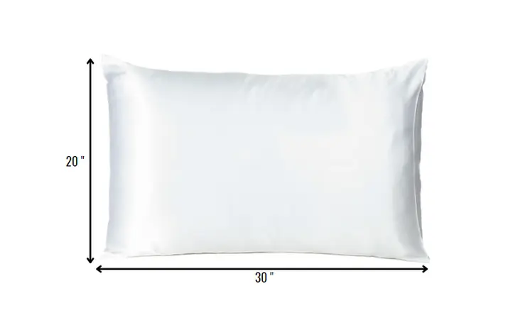 White Dreamy Set Of 2 Silky Satin Queen Pillowcases