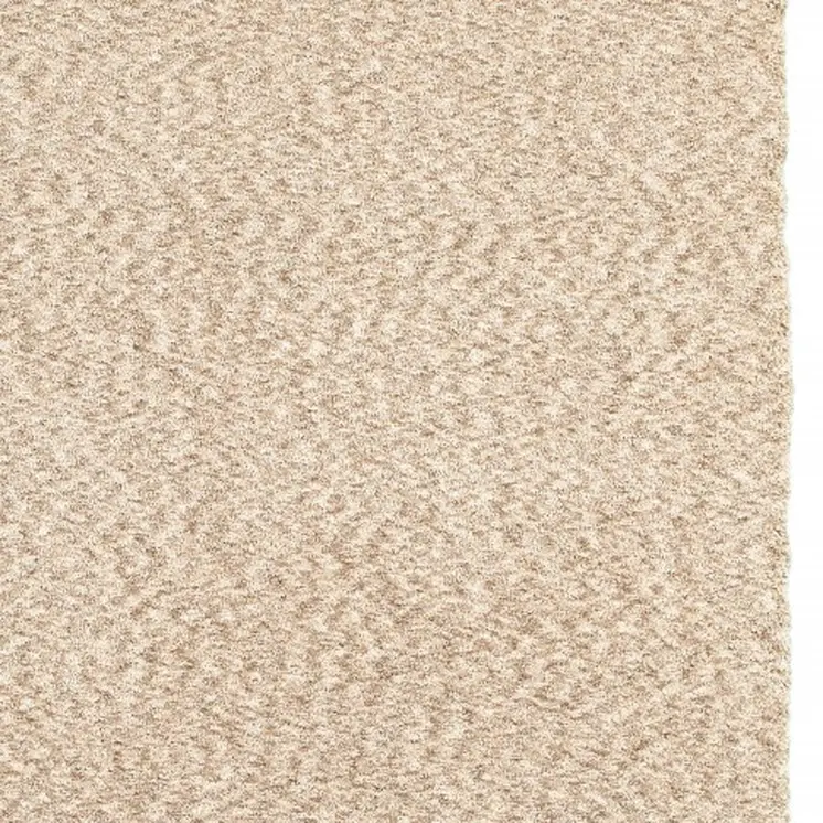 3' X 5' Beige Shag Hand Tufted Area Rug