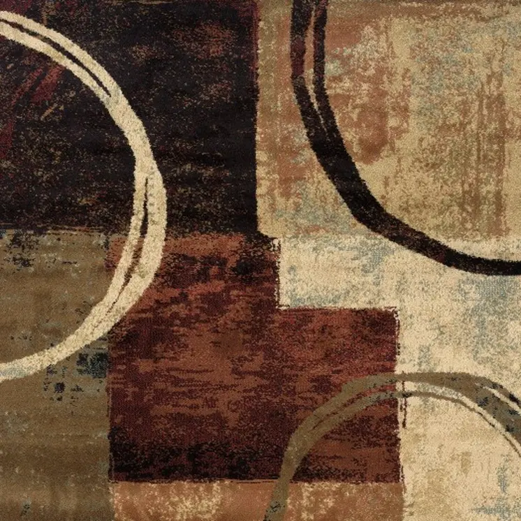 4' X 6' Brown And Black Abstract Geometric Area Rug