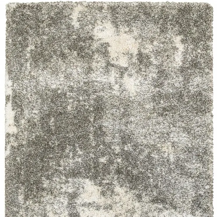 4' X 6' Gray And Ivory Distressed Abstract Area Rug