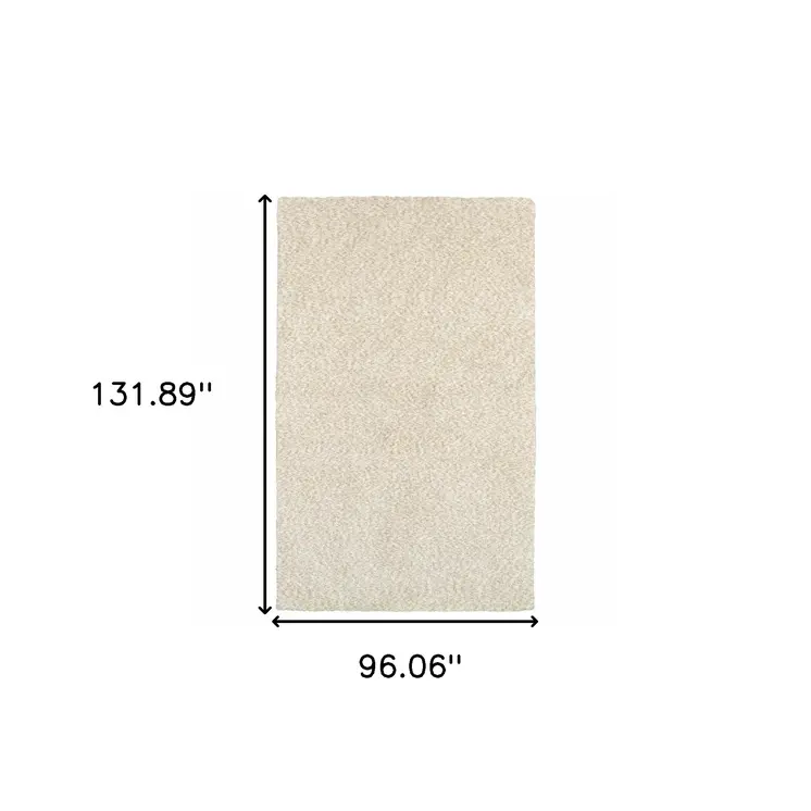 8' X 11' Modern Shag Ivory Indoor Area Rug