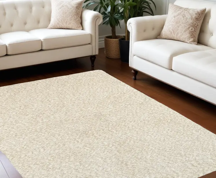 8' X 11' Modern Shag Ivory Indoor Area Rug